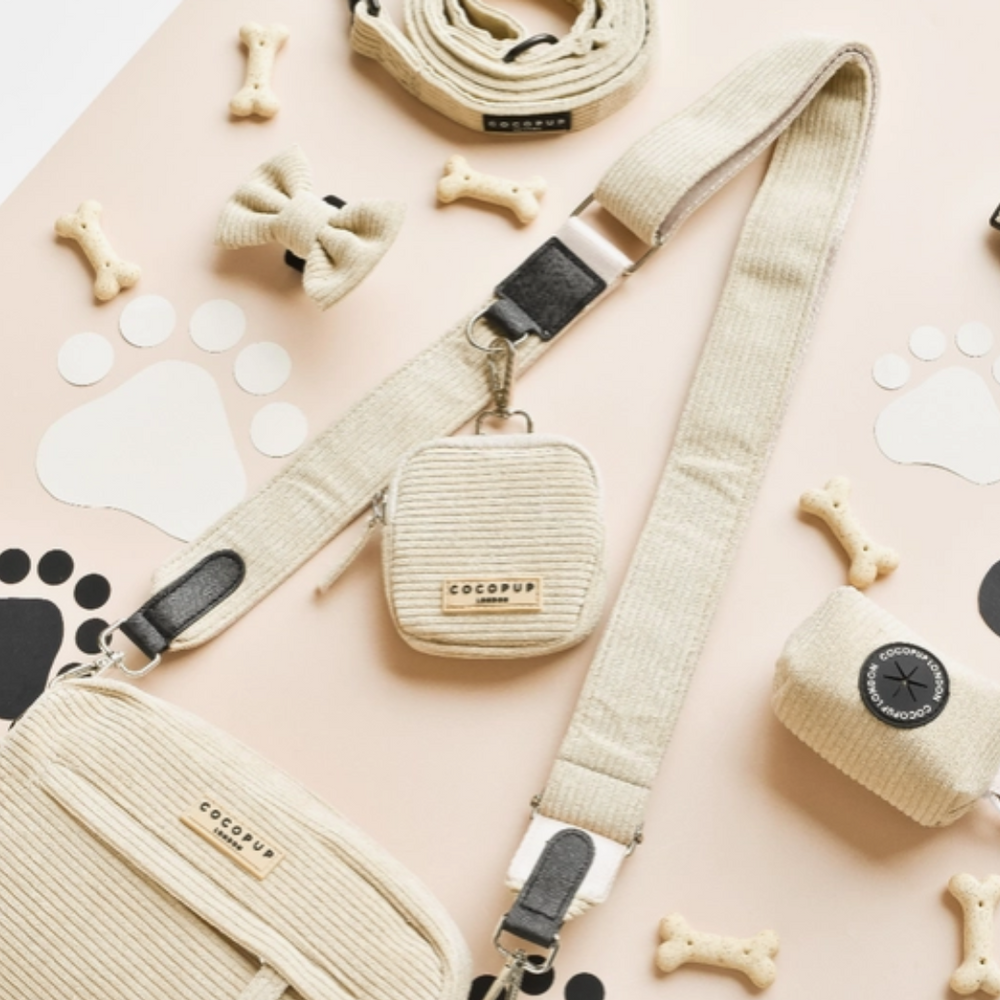 Nude cord dog walking bag | Cocopup - Babelle