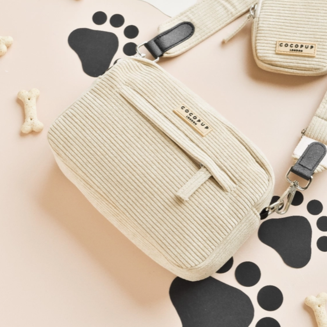 Nude cord dog walking bag | Cocopup - Babelle