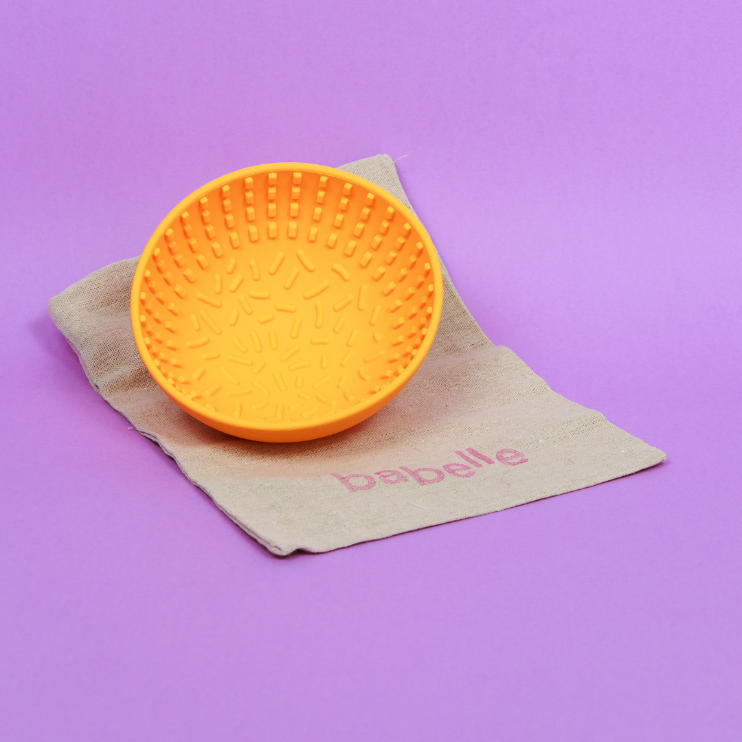 The Mini Wiggler Lick Bowl- Yellow | Babelle - Babelle