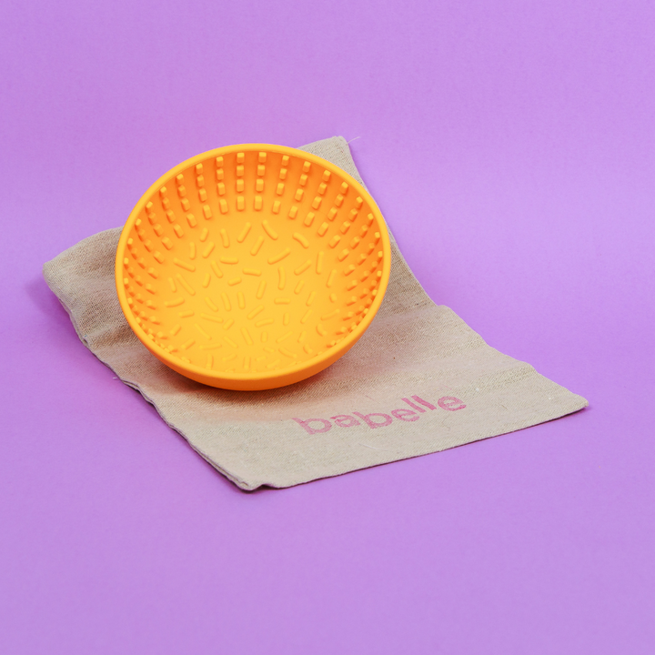 The Mini Wiggler Lick Bowl- Yellow | Babelle - Babelle