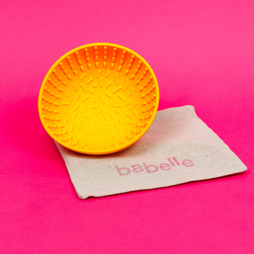 The Mini Wiggler Lick Bowl- Yellow | Babelle - Babelle