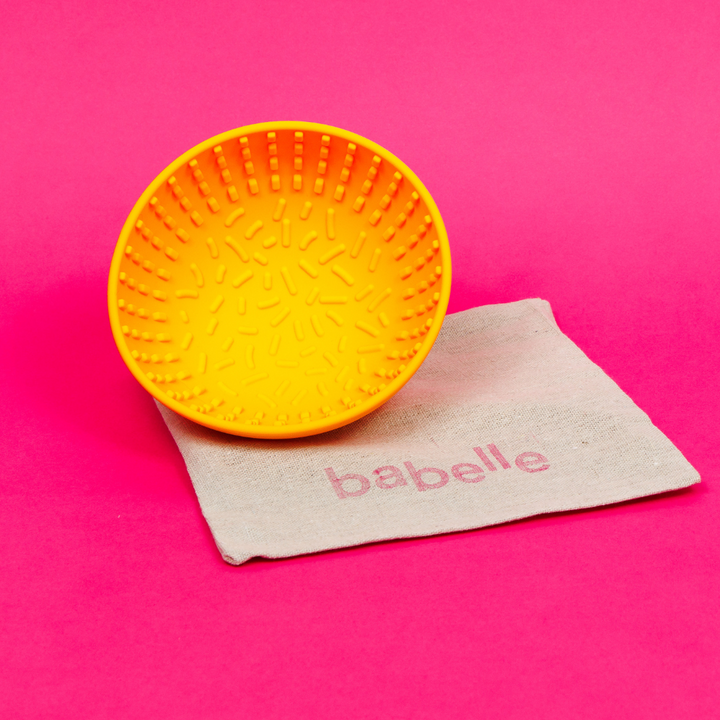 The Mini Wiggler Lick Bowl- Yellow | Babelle - Babelle