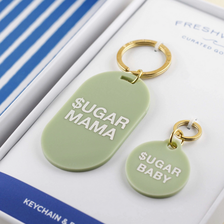 Sugar Mama keychain & pet tag giftset | Freshwater Design Co. - Babelle