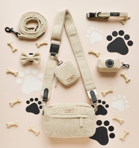 Nude cord dog walking bag | Cocopup - Babelle