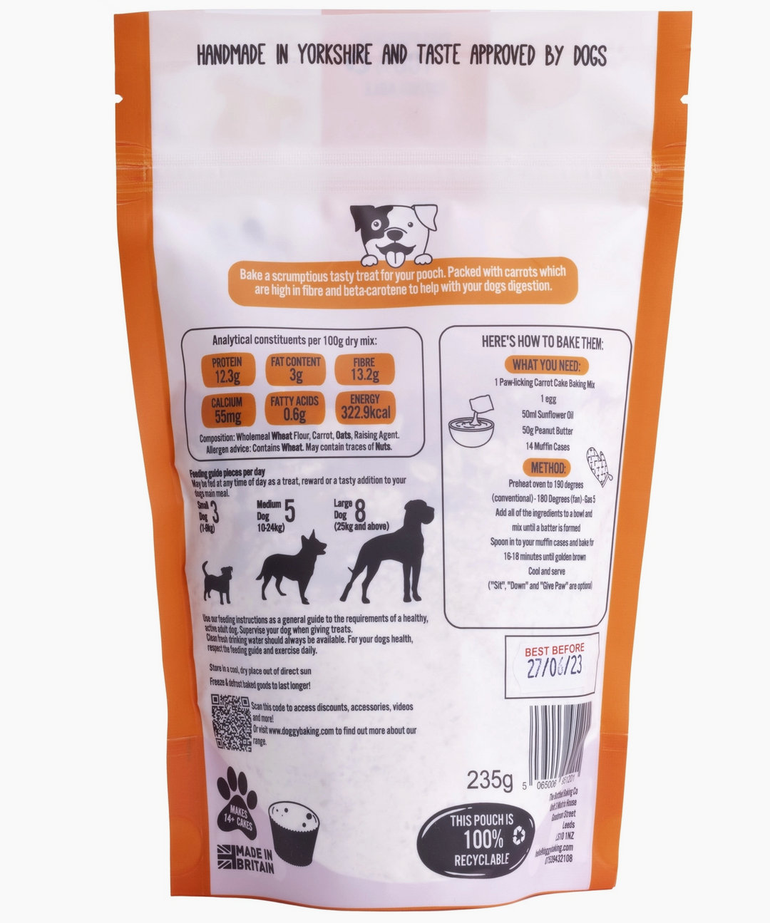 Pet Carrot Cake Muffin Mix  | The Doggy Baking co - Babelle