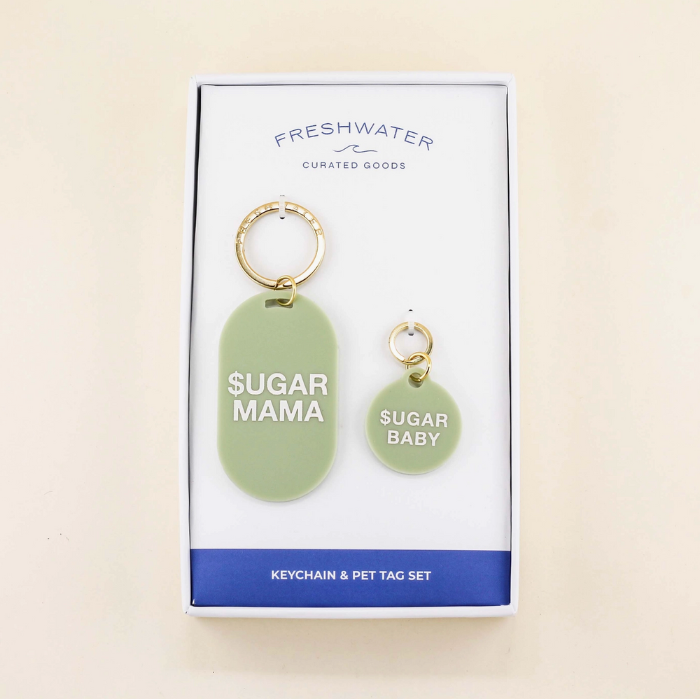 Sugar Mama keychain & pet tag giftset | Freshwater Design Co. - Babelle