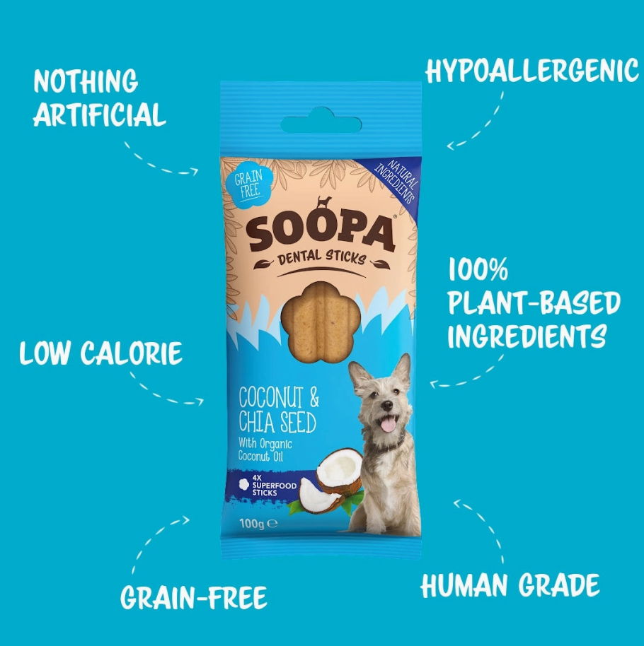 Dental Sticks  - Coconut & Chia Seeds | Soopa - Babelle