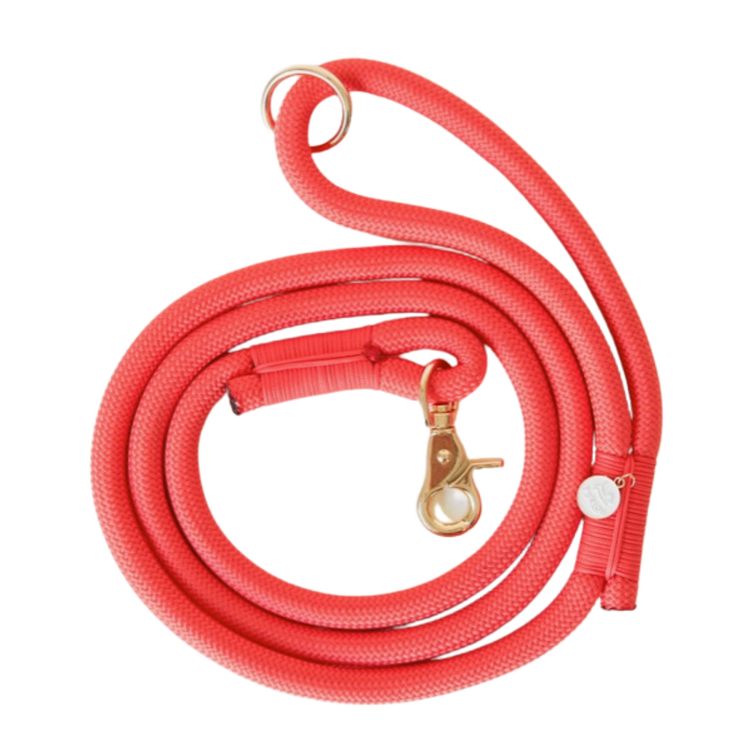 Coral Braided Leash | Furlou - Babelle