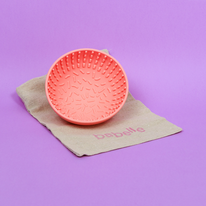 The Mini Wiggler Lick Bowl- Coral | Babelle - Babelle