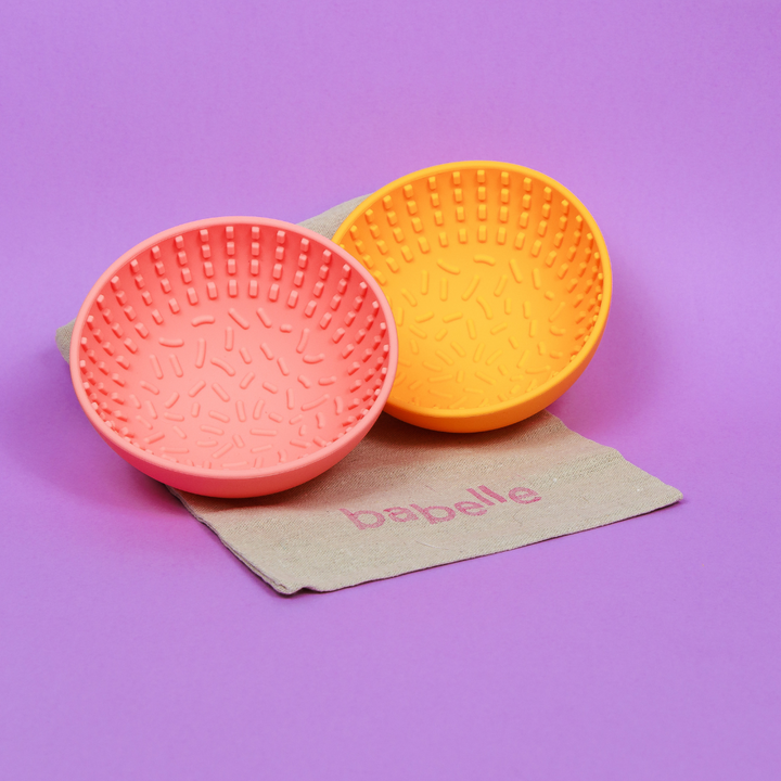 The Mini Wiggler Lick Bowl- Coral | Babelle - Babelle