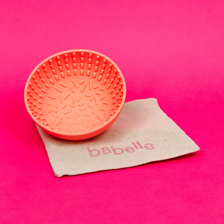 The Mini Wiggler Lick Bowl- Coral | Babelle - Babelle