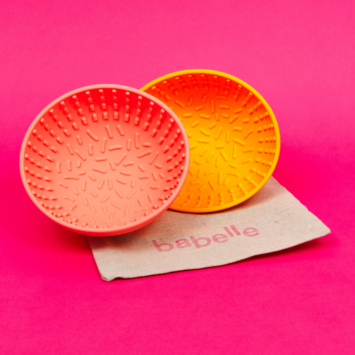 The Mini Wiggler Lick Bowl- Coral | Babelle - Babelle