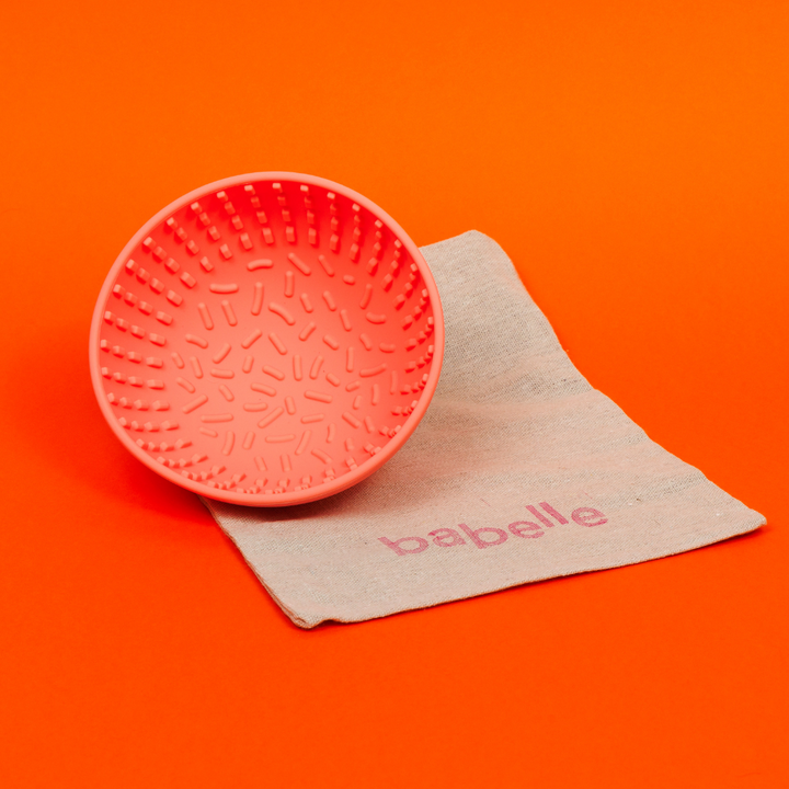 The Mini Wiggler Lick Bowl- Coral | Babelle - Babelle