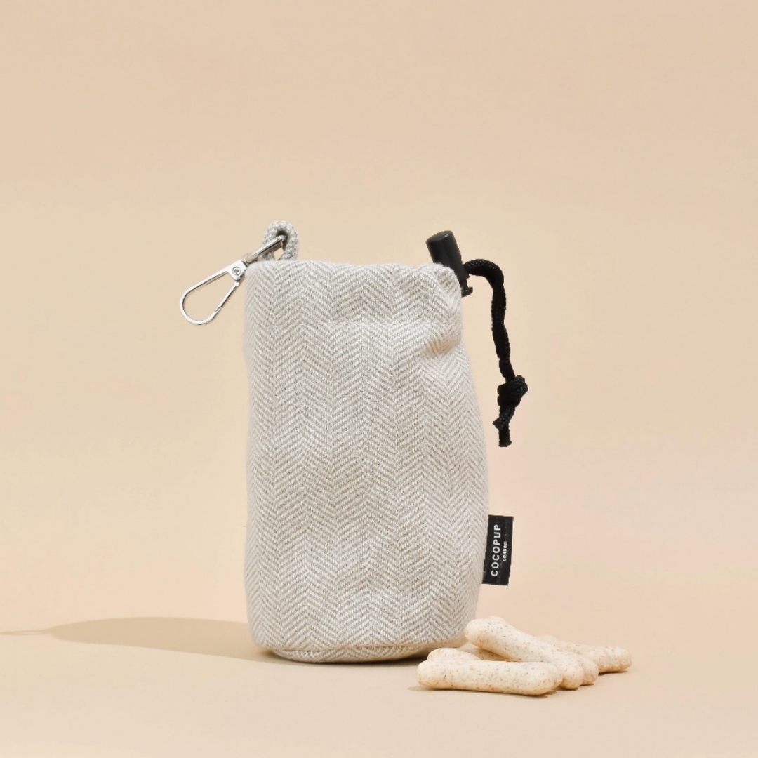 Brown Tweed drawstring pouch | Cocopup - Babelle