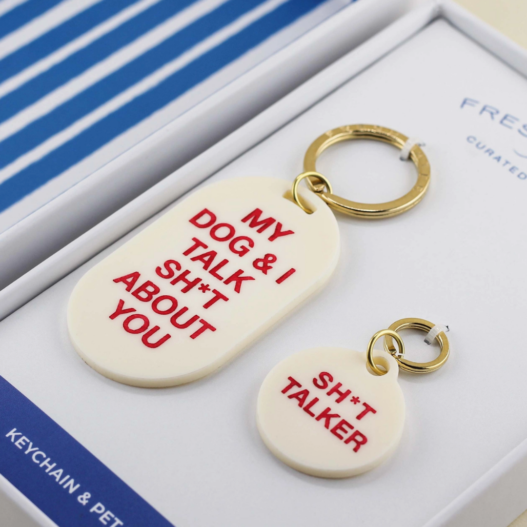 Sh*t talker keychain & pet tag giftset | Freshwater Design Co. - Babelle