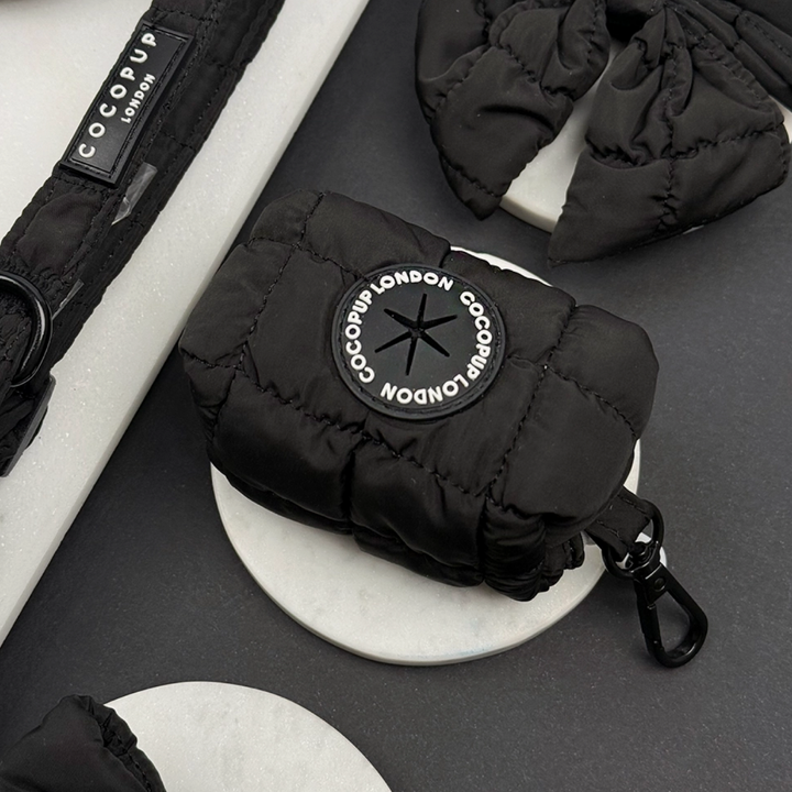 Black quilted Poopbag Carrier | Cocopup