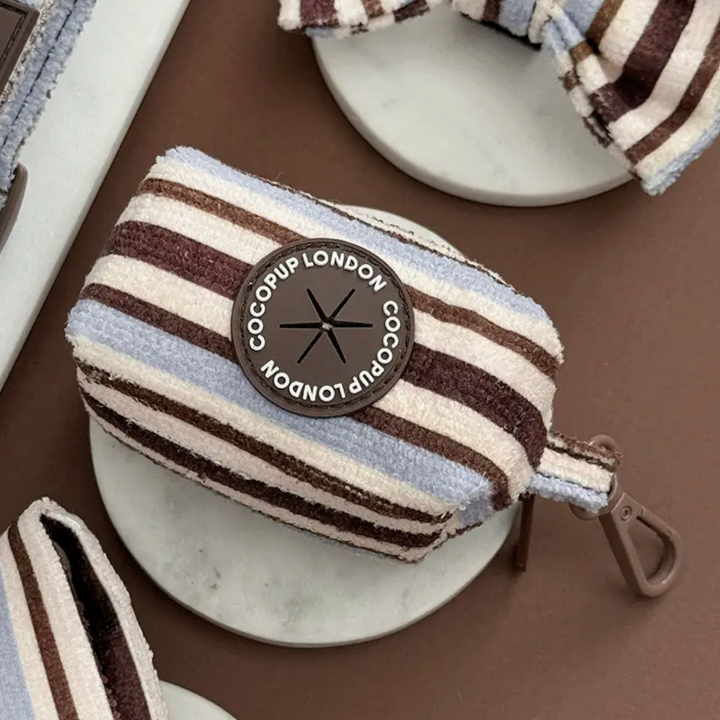 Brown & Blue Stripes Poopbag Carrier | Cocopup