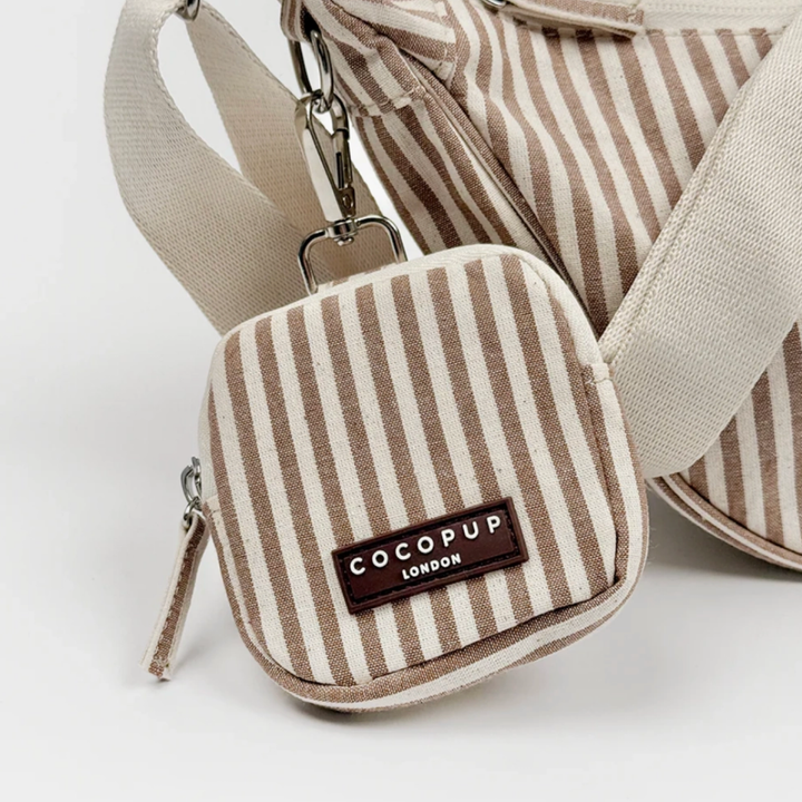 Linen Stripes Crescent treat pouch | Cocopup