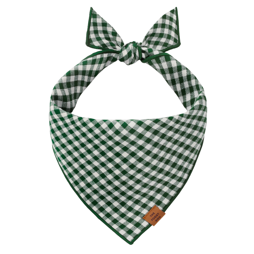 Evergreen Gingham Bandana | The Foggy Dog