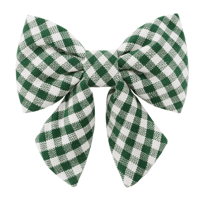 Evergreen Gingham Bow | The Foggy Dog