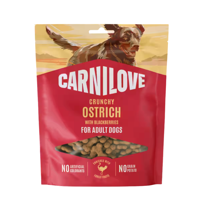 Ostrich/Blueberry Crunchy Snack | Carnilove