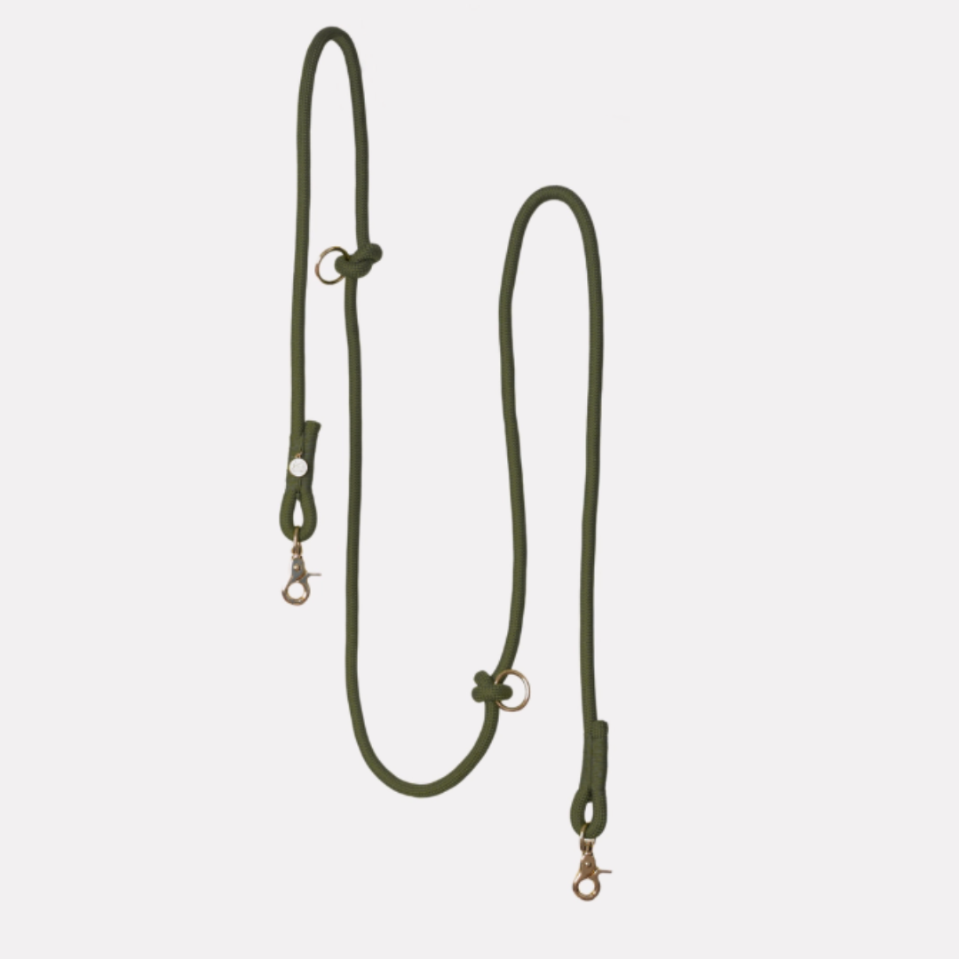 Moss Green Handsfree Leash | Furlou - Babelle
