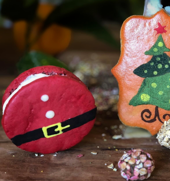 Santa's Belly Macarons | Cooka's Cookies