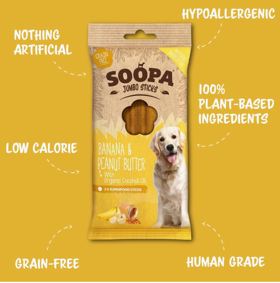 Dental Sticks Jumbo  - Banana & Peanut Butter | Soopa - Babelle