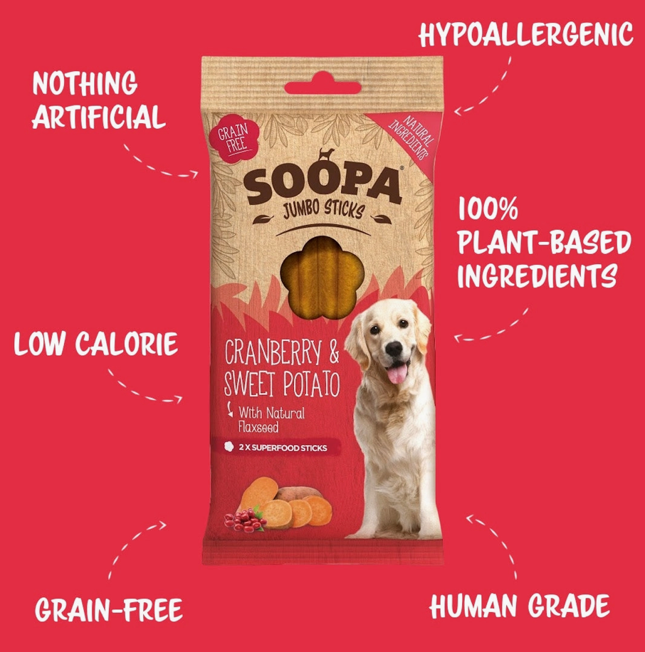Dental Sticks Jumbo  - Cranberry & Sweet Potato | Soopa - Babelle
