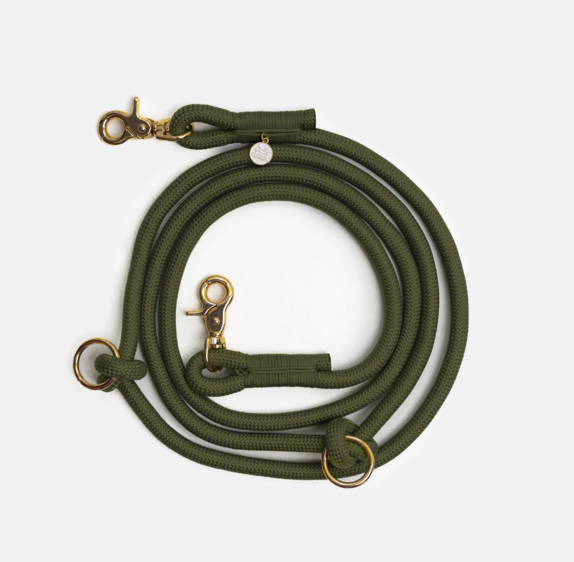 Moss Green Handsfree Leash | Furlou - Babelle