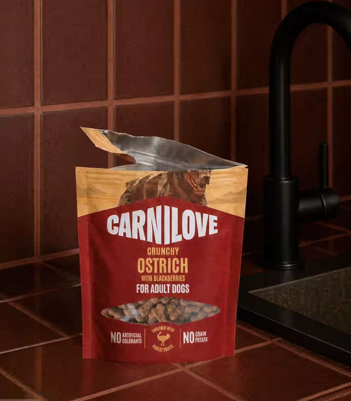 Ostrich/Blueberry Crunchy Snack | Carnilove
