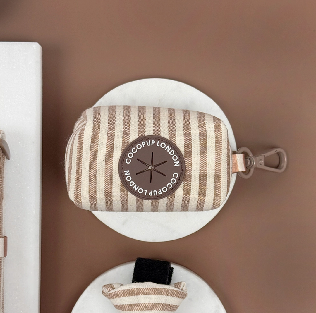 Linen Stripes Poopbag Carrier | Cocopup