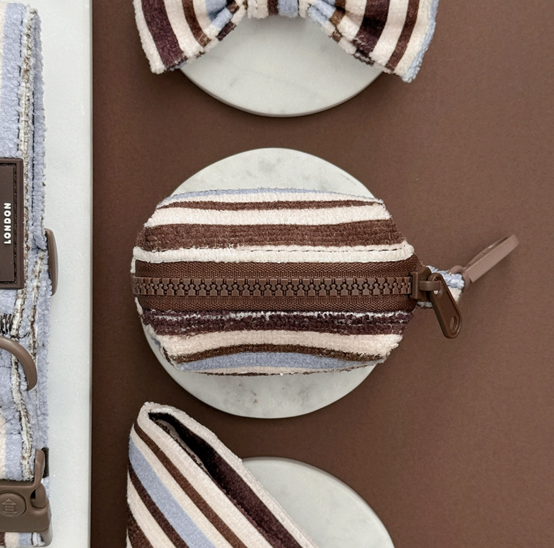 Brown & Blue Stripes Poopbag Carrier | Cocopup