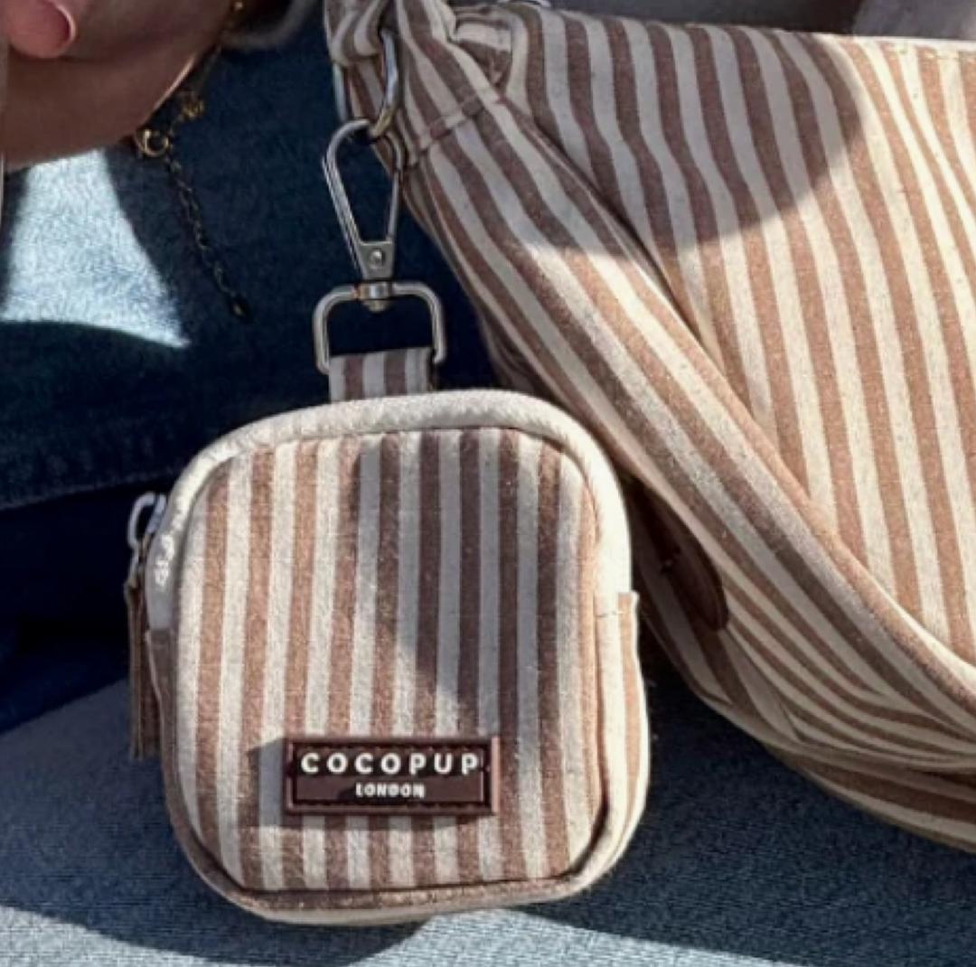 Linen Stripes Crescent treat pouch | Cocopup