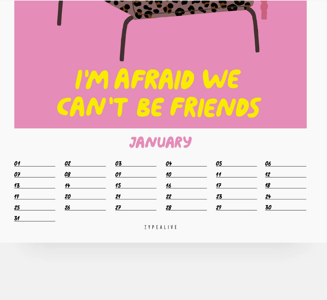 Wall Calendar  | Typealive