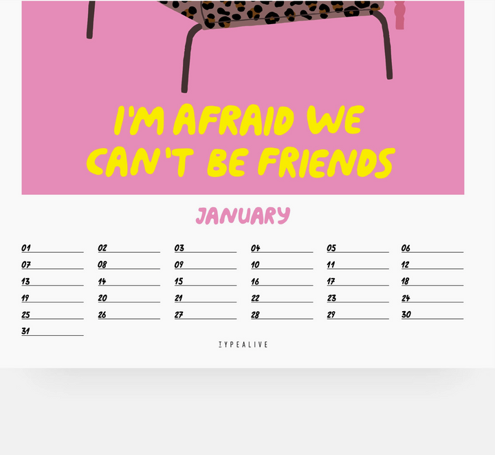 Wall Calendar  | Typealive