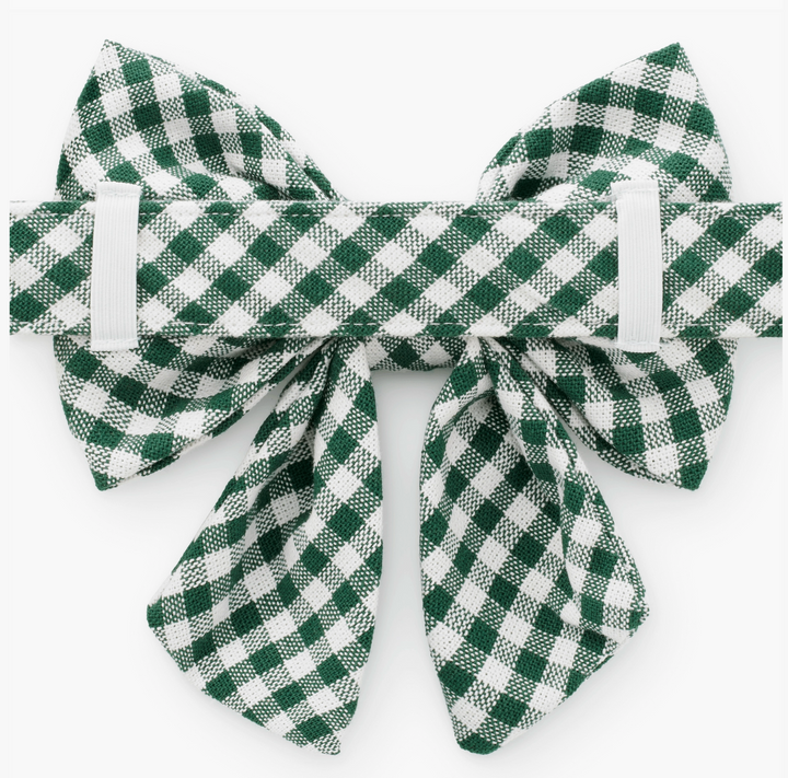 Evergreen Gingham Bow | The Foggy Dog